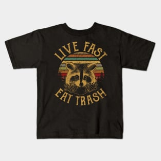 Live Fast Eat Trash Kids T-Shirt